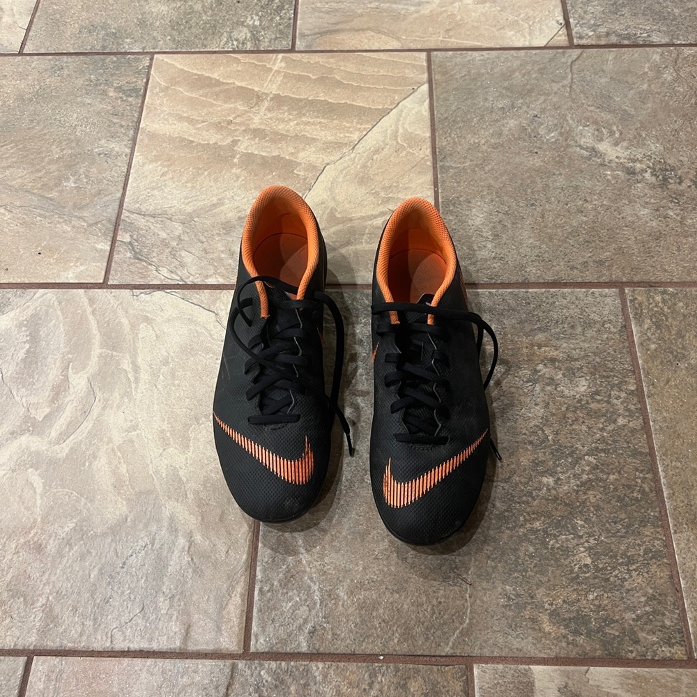 Nike  Mercurial Youth Black and Orange Soccer Cleats